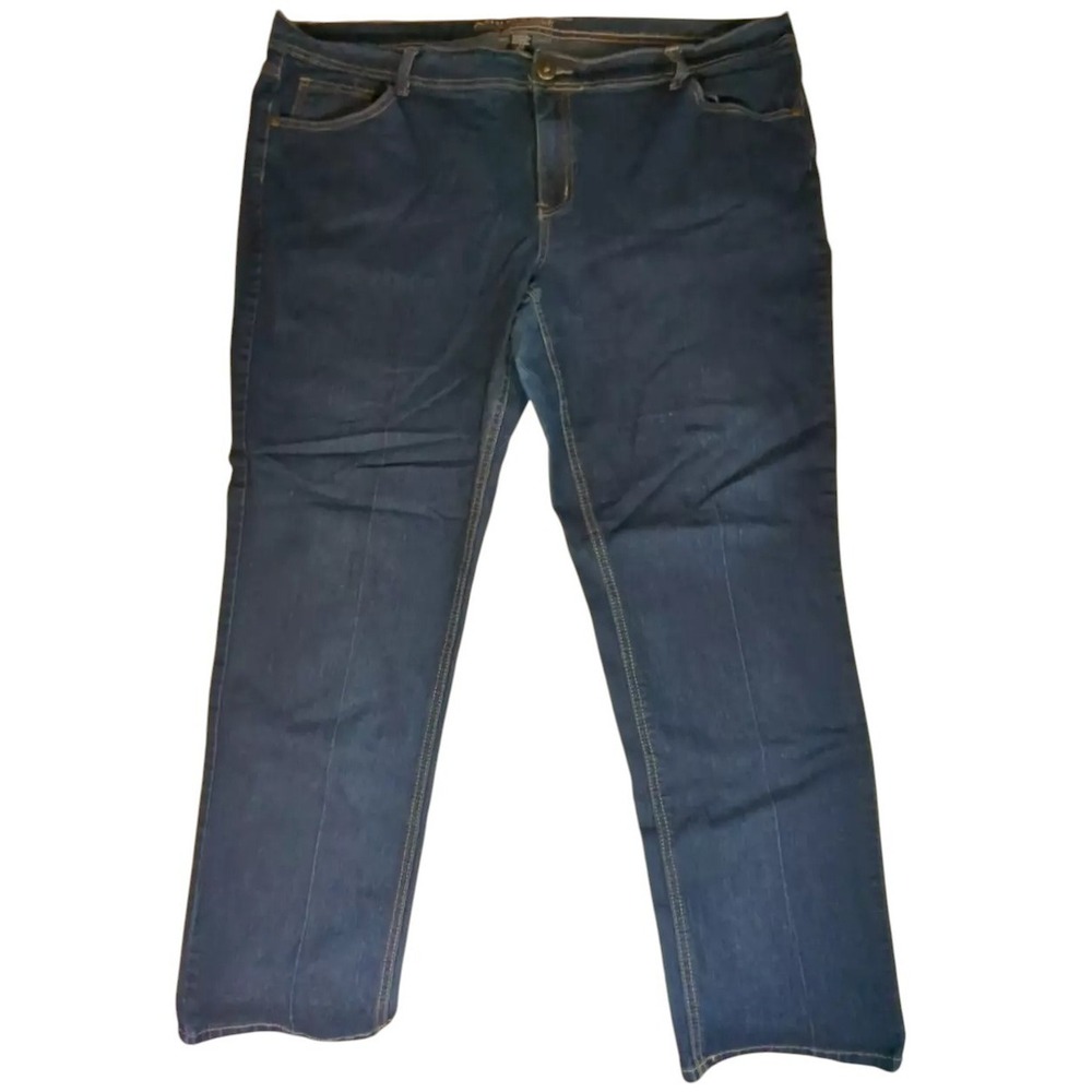 Ashley Stewart Blue Jeans size 22A average skinny 29" inseam dark wash stretch